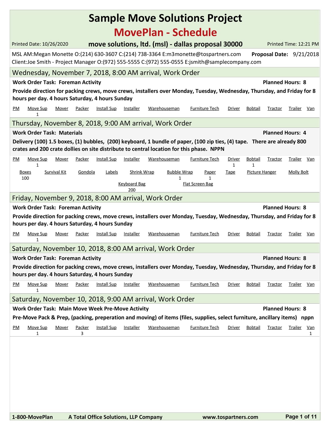 Planning An Office Move Starts With Listening & Planning move schedule